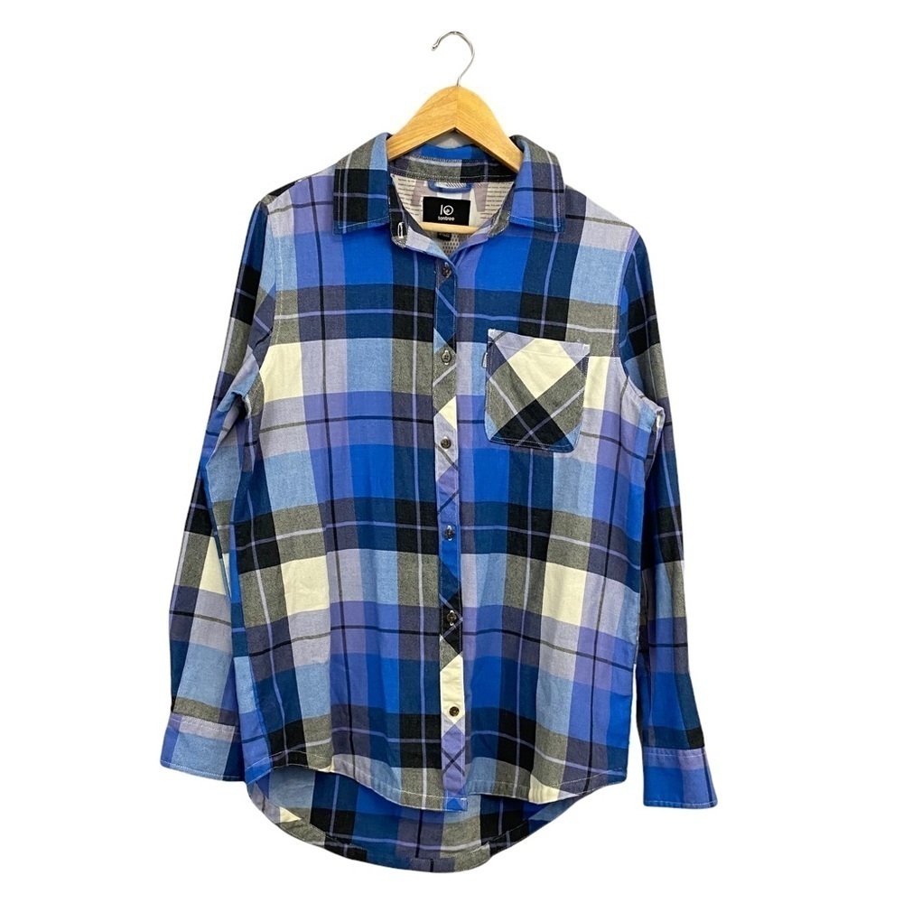 TEN TREE | Womens Long Sleeve Button Up Plaid Flannel Shirt​​